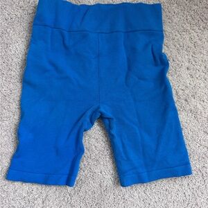 Fabletics Royal Blue Ribbed Kid's Bike Shorts